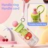 Water Cup with Soft Rubber Lanyard, Portable Leakproof Multi-Sealing Lid Water Bottle with Removable Tea Separator, Large Capacity Kids School Travel