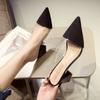 Sandalias de verano con tacón alto de 7 cm, zapatos de PVC macizo para mujer, sandalias de ante para exteriores. Zapatos Mujer Pointed Sandalias Mujer Verano