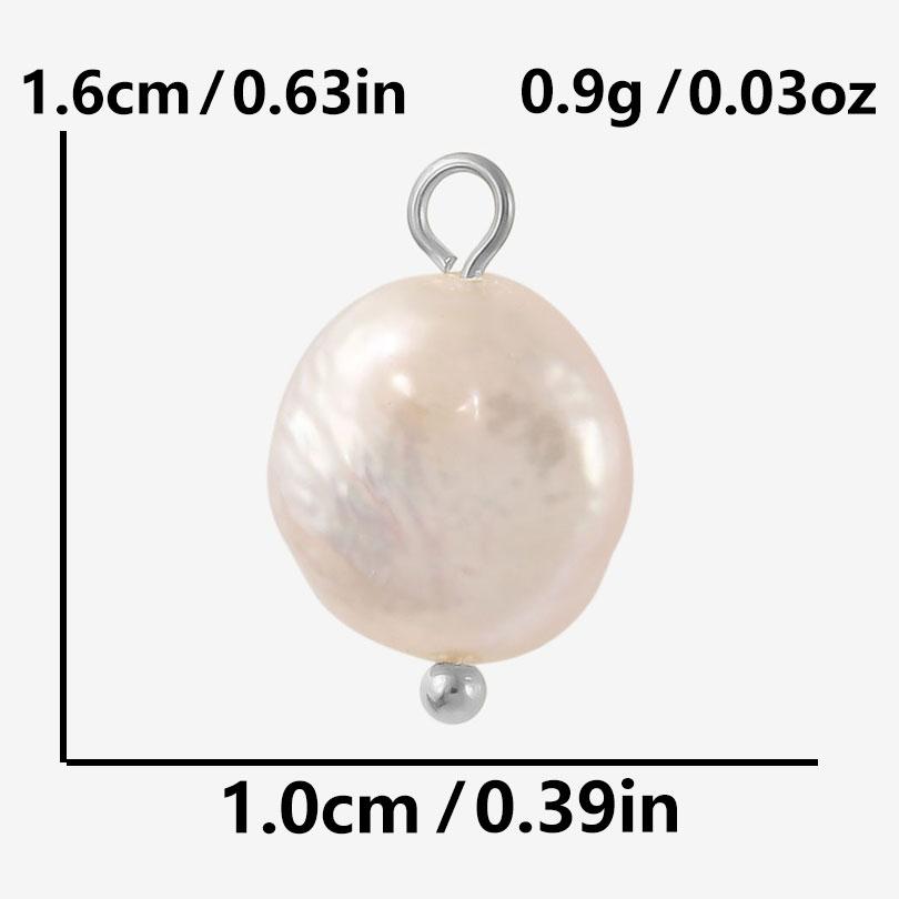 Silver Color Ring 2pcs White Real Natural Shell Pearl Charms For Jewelry Making Supplies Beach Summer Pendant DIY Earrings Bulk