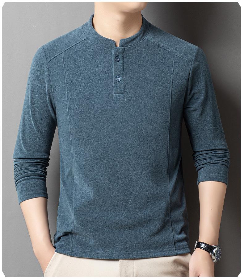 Chinesischer Stil Zwei-Knopf Fleece Stehkragen Langarm Herren Hoodie - Herbst/Winter Dick Warm Lässig Oberteil