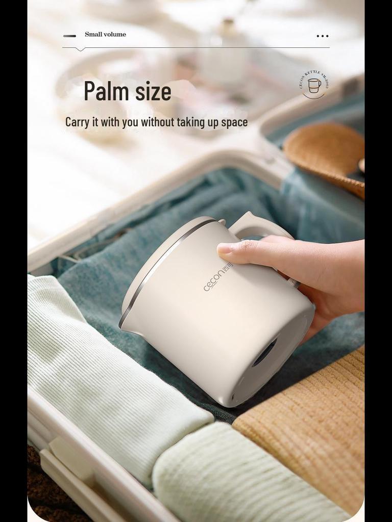 Xike Compact Folding Electric Travel Kettle - Insulated 304/316 Stainless Steel