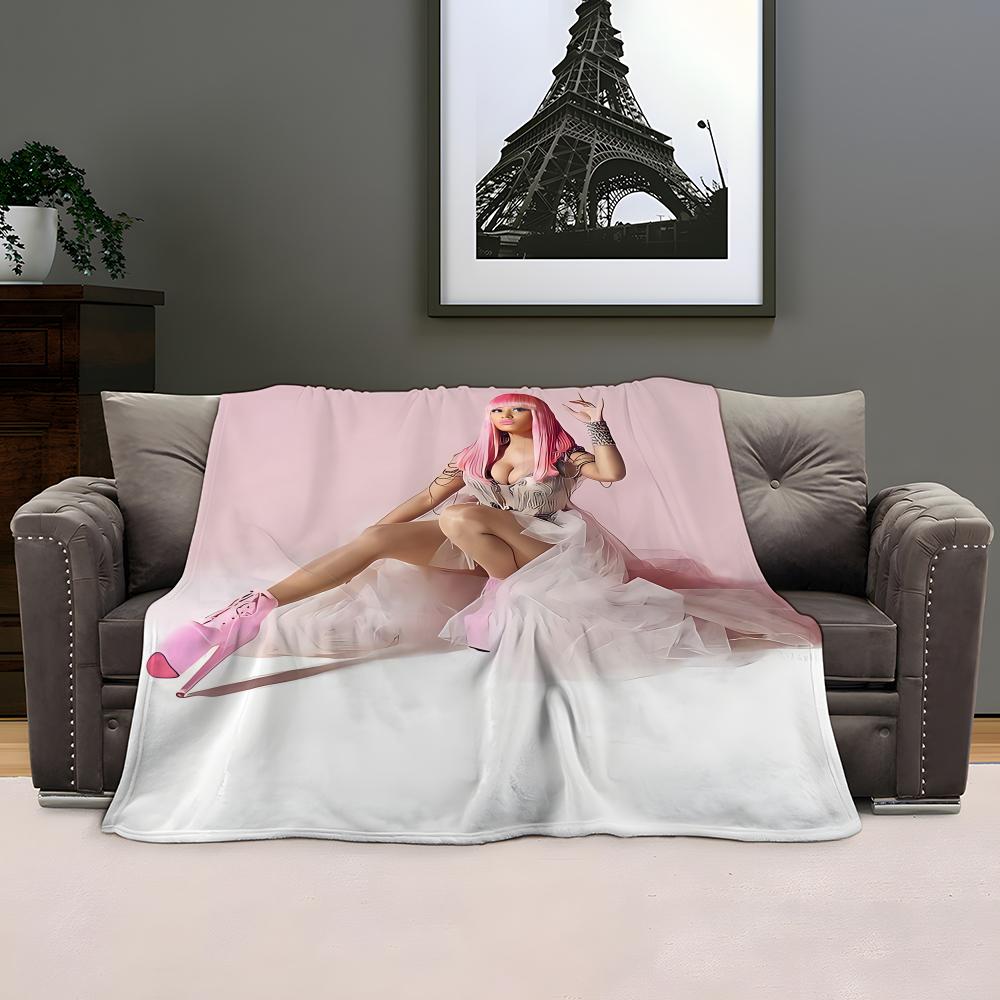 N-Nicki Minaj Album Pink Friday Wurf Kinderfreundliche Flanell-Wurfdecke Weich Warm Antistatisch Waschbar Ganzjahres