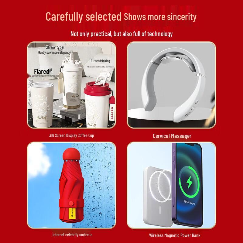 Business Gift Set with Coffee Cup, Power Bank & Umbrella