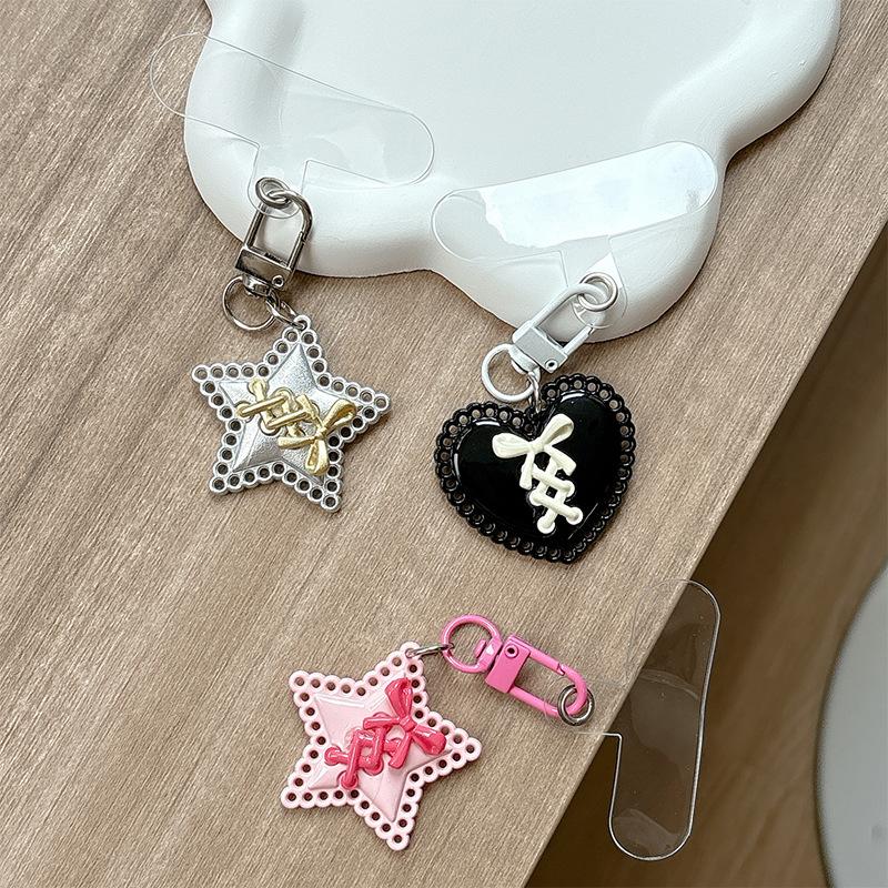 Personalized Love Keychain Pendant, Girl Heart School Bag, Star Pendant, Car Key, Bag, Pendant, Mobile Phone Case, Accessories.