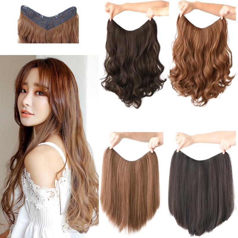 Synthetic Straight 45cm18in Curly Hair Pads Extensions Clip In Wig Hairpiece