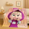 2026 New Cartoon M-Masha and B-Bear Christmas Gift Flannel Blanket,Ultra Soft Plush Throw for Home Bedroom Bed Sofa Cover Kids