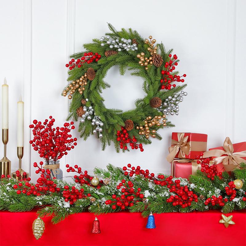 10/20pcs Artificial Berry Fake Flowers Christmas New Year Decor Xmas Tree Ornaments Foam Flower Bouquet DIY Desktop Decoration