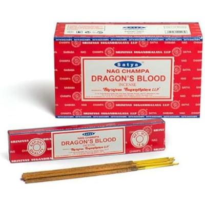 Nag Champa Dragon"s Blood Incense Sticks Agarbatti 180 Grams Box | 12 Packs of 15 Grams Each In a Box | Export Quality