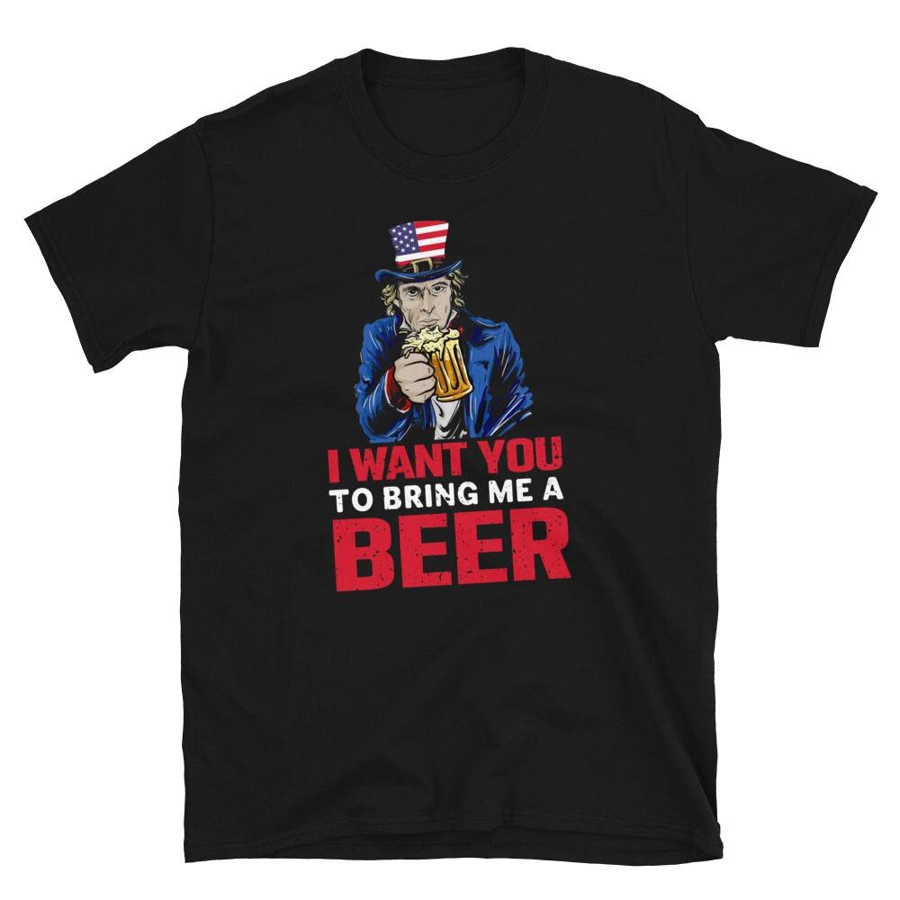 Bring Me A Beer July 4th of July USA US Flag T-Shirt