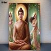 1pc Buddha Tin Wall Art  Buddhist Decor for HomeRestaurantBarCafeGarage Spiritual Asian Metal Wall Sign Durable Orient