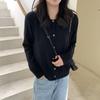 Seasonal Women's Clothing Korean Retro Fashion Base Shirt Loose Casual Short Sweater Knitted Jacket