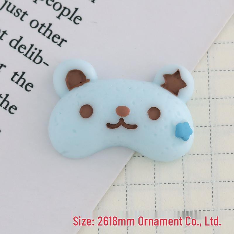 Cartoon Bear Eye Mask Series: DIY Phone Case, Hair Clip, Water Bottle Pendant, and Crocs Resin Accessories.