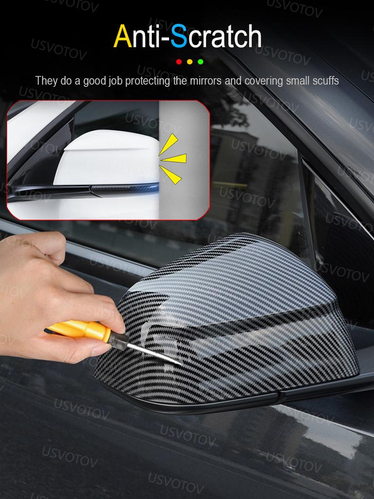 USVOTOV Rearview Side Mirror Guard Cover for Tesla Model 3 Y YL Accessories 2026 2025 Anti-Scratch Protector A Sportier Trim Cap