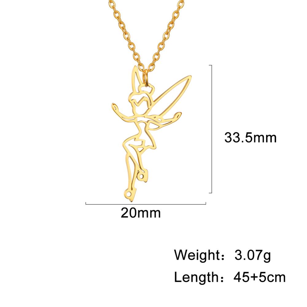 Cazador Gold Color Stainless Steel Fairy Angel Choker Necklace for Women Pendant Chain Necklace Birthday Anniversary Gifts