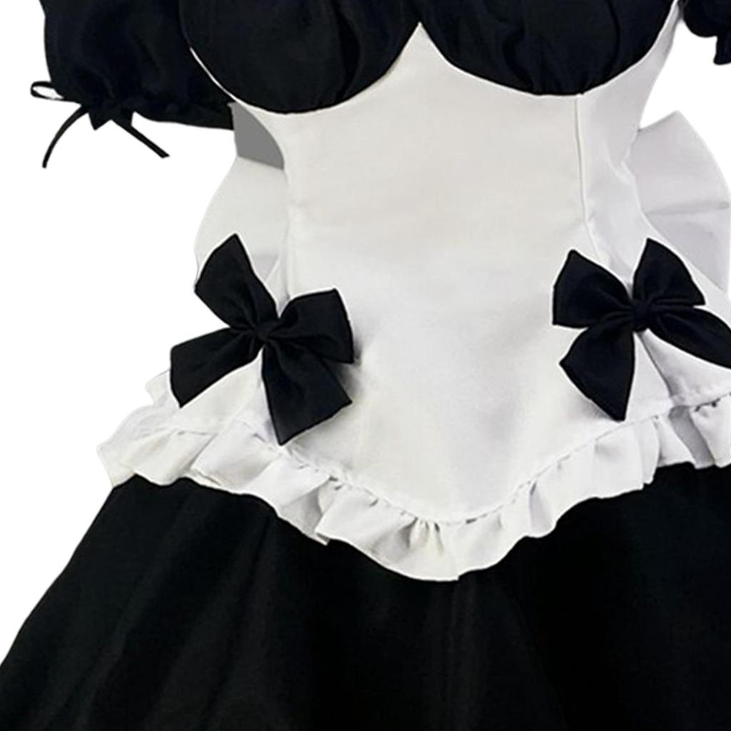Classic French Maid Costume, with Headwear, Japanese Anime Lolita Dresses, Accessories, Uniform