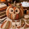 Suministros de Costura Creativos Kit de Patchwork de Calabaza Animal, Manualidades Decorativas Lindas de Zorro Gato Búho, Kit de Manualidades para Adultos, Proyectos Fáciles de Otoño para el Hogar Niños
