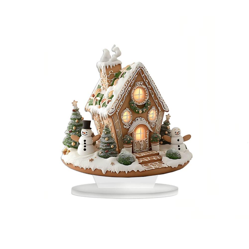 Acrylic Christmas Snow House Statue Cartoon Castle Snow House  Christmas Party