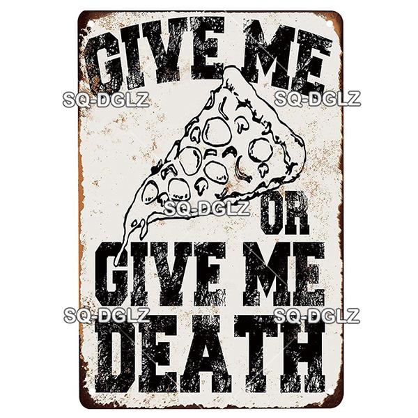 Vintage Metal Tin Sign Pizza Party Wall Decor Retro Kitchen Cafe Bar Home Plaque