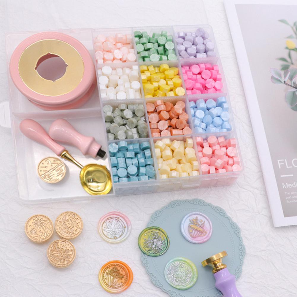 Creative Seal Stamp Set Removable Handle Exquisite Fire Paint Seal Set DIY Manual Account Crafts Supplies for Glass Plastic Art