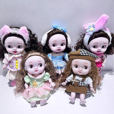 28cm Cute Doll with Cute Expression, Full Body Joints, Changeable Clothes, Girl Toy Gift