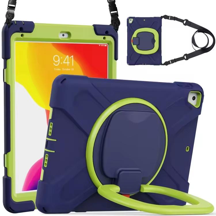 Shockproof Silicone Case with Stand Holder, Hand Strap & Adsorbed Pencil Slot case for iPad 10.2 (2019/2020/2021) Bulk