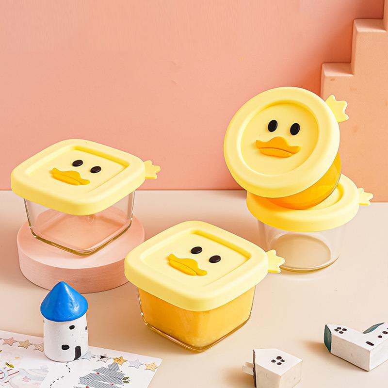 In-Stock Infant Food Bowl Set: 3-Piece High Borosilicate Glass Microwave-Safe Steamed Egg Custard and Fresh-Keeping Bowls