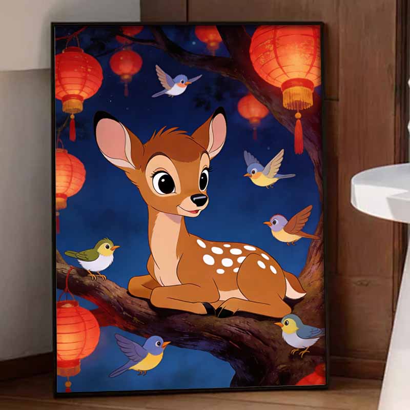 Disney Diamond Art Painting Kit 5D Bambi Diamond Painting Dot Art Kit Home Wall Decor