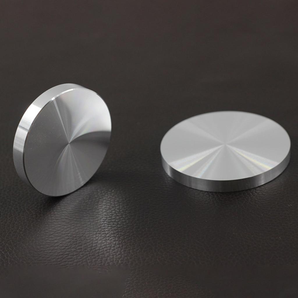 Solid Glass Round Table Leg Aluminum Disc Silver Tone for Glass Table Tea Tables