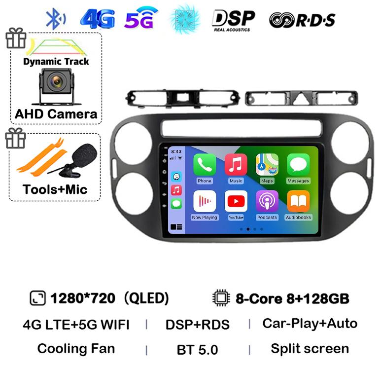 Android 14 Auto Carplay pentru VW Volkswagen Tiguan 1 NF 2006 2008-2012 2013 2014 2015 2016 Radio auto Multimedia Player GPS Stereo