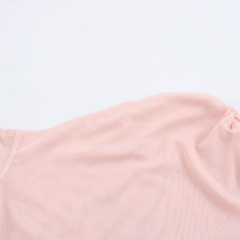 Kaslead New Arrival Women's Clothing Fashion Style Fashion Minimalist Easy Matching Mesh Asymmetric Tops 5584352