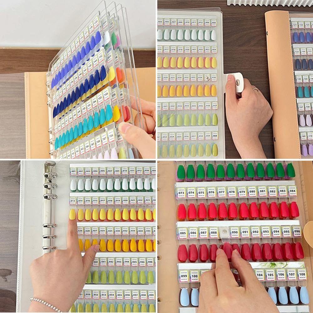 Magnetic Nail Swatches Book No Pattern Removable Nail Color Display Book With Digital Label 120 Color Nail Art Display Booklet