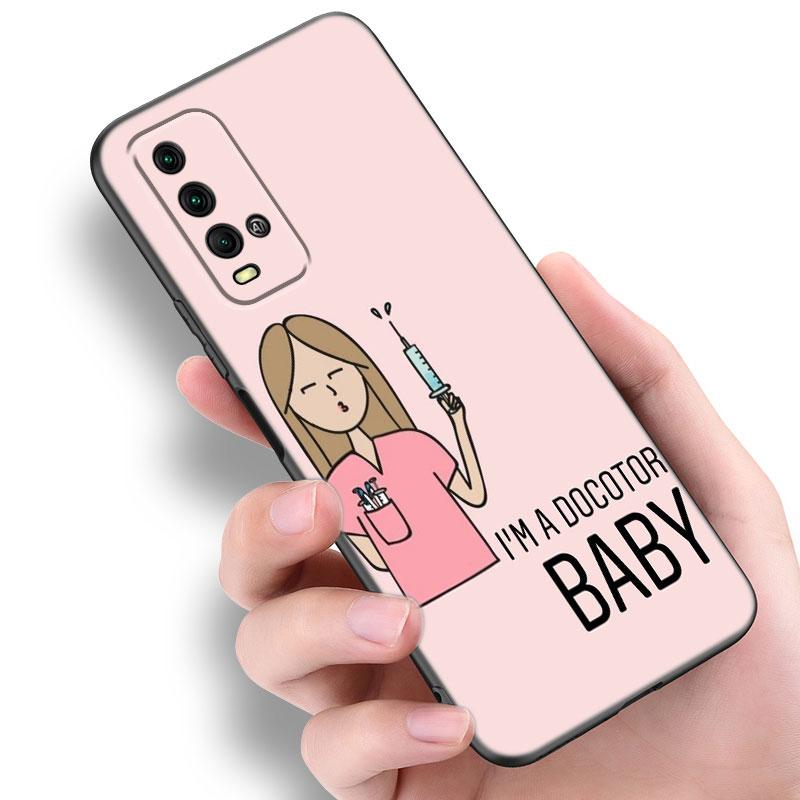 

Чехол для телефона с изображением доктора и медсестры из мультфильма для Xiaomi Redmi Note 5 6 9T K20 K40 K50 Pro 7A 8A 9A 9C 9i 10A 10C A1 S2, черный Redmi Note 6(Pro)