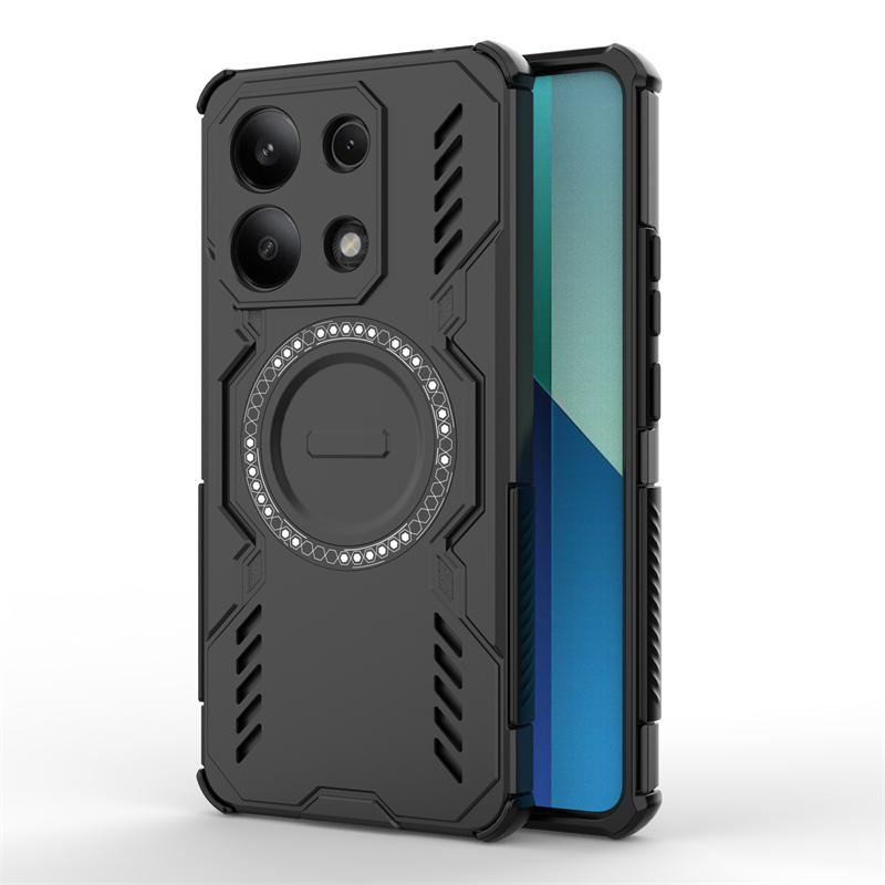 

Armor Case For Xiaomi Redmi Note 13 4G Magnetic Adsorption Wireless Charge Cover Redmi Note 13 4G Case For Redmi Note 13 4G Case Redmi Note 13 4G чёрный