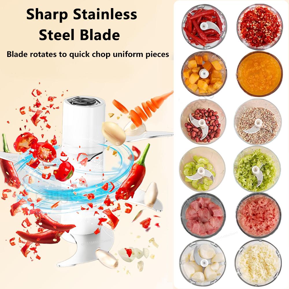 Electric Garlic Chopper Mini Portable Blender Electric Vegetable Garlic Onion Meat Chopper Electric Food Processor Mini Chopper