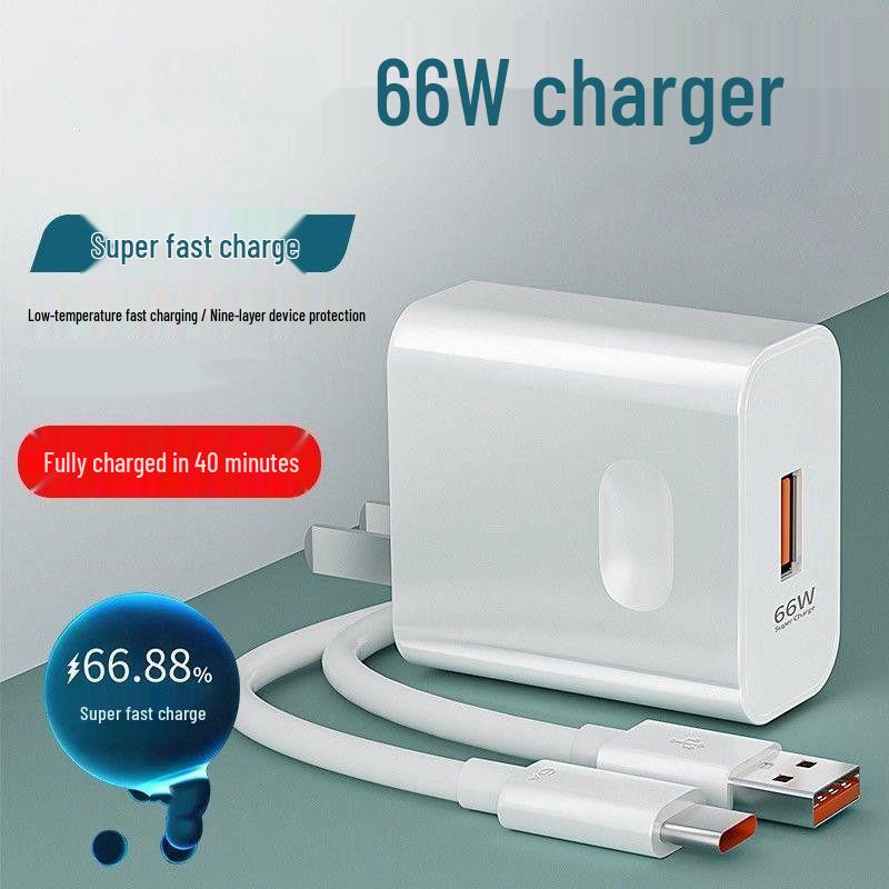 Compatible 66W Super Fast Charger for Huawei P40/Mate30Pro, Honor 6A Flash Charge Set