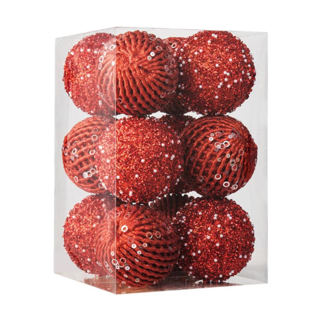 12Pcs Christmas Ball Decoration Decorative for Farmhouse Cabinet Living Room