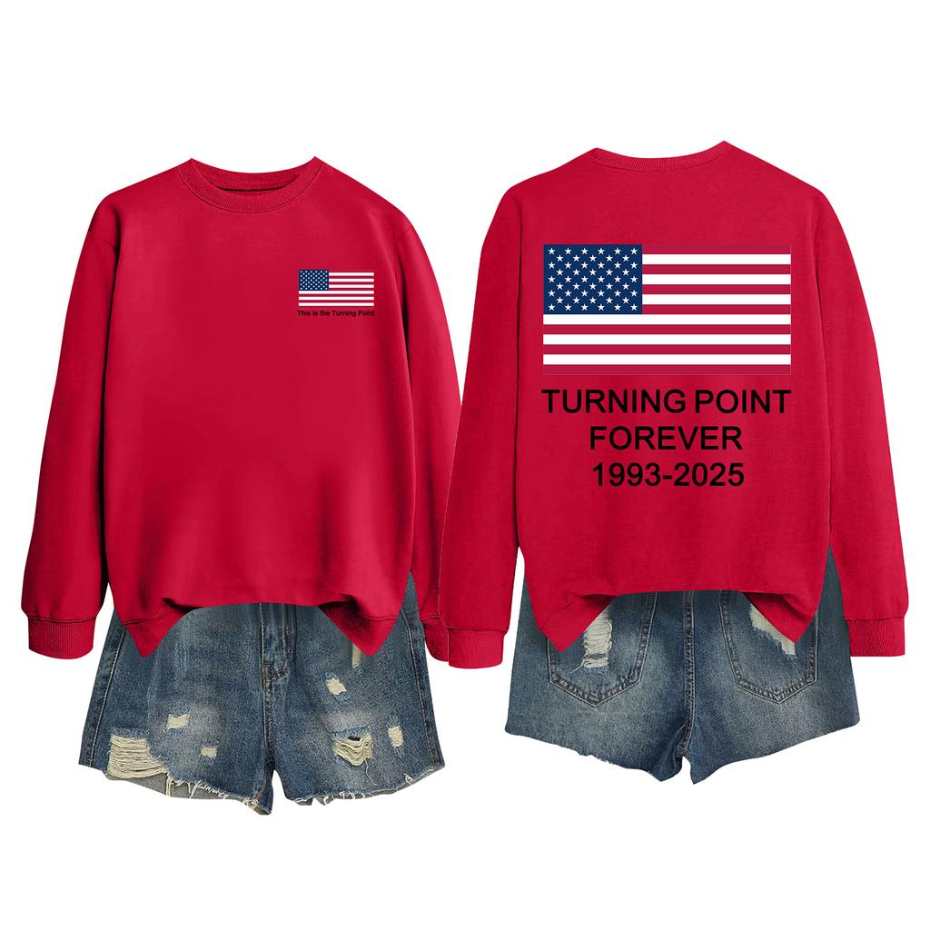 Women's Fashion Casual Long Sleeve Printed Round Neck Sweatshirt Top