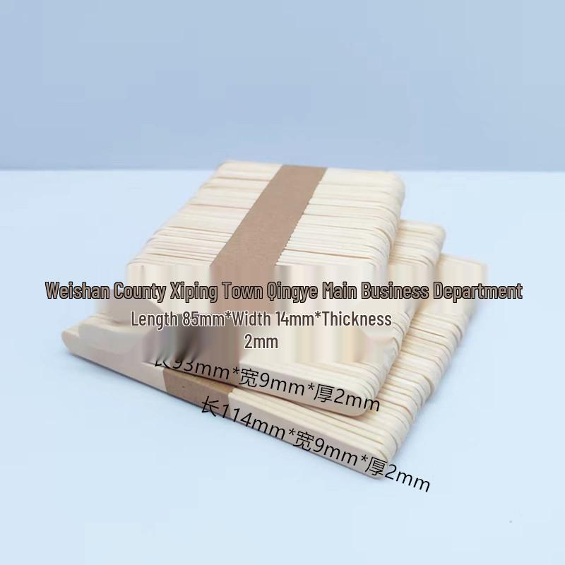 Chamfered Birch Popsicle Sticks - Food Grade, Disposable Wooden Sticks for Ice Cream 93x9x2 chamfered sticks - 10,000 pcs/box