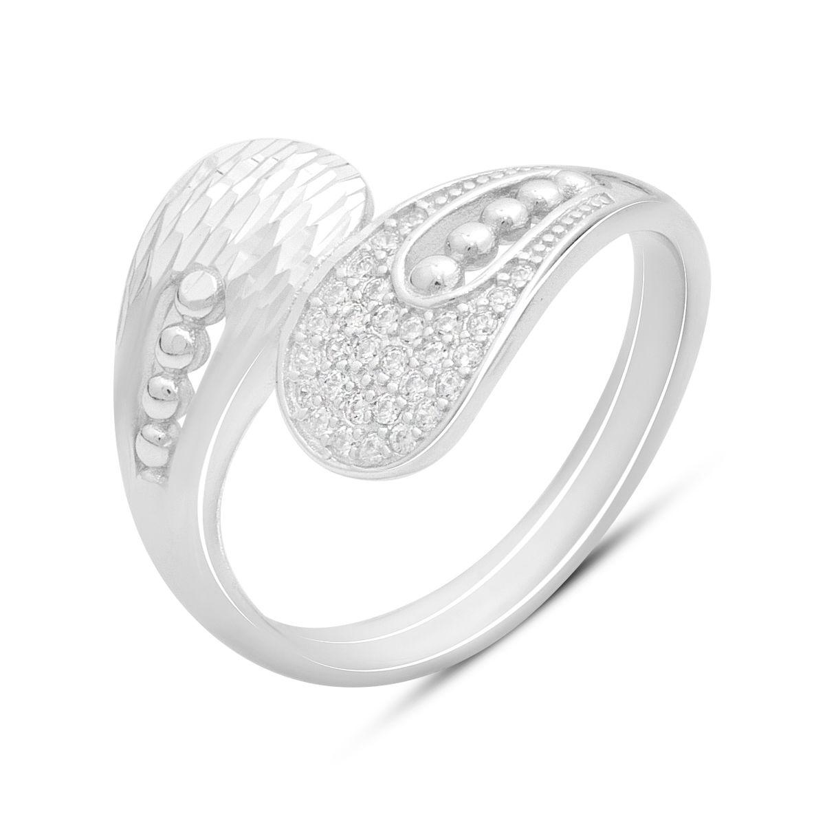 

Серебряное кольцо с фианитами, вес изделия 4,21 гр (2180678) 18 білий