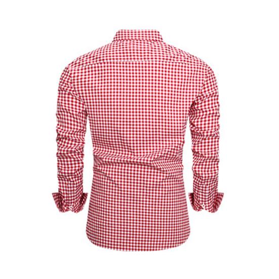 Heren Geruite Button-Down Shirt Lange Mouw Kraag Formeel Shirt Slim Fit Casual Shirt voor Kantoor Prom Feest Date