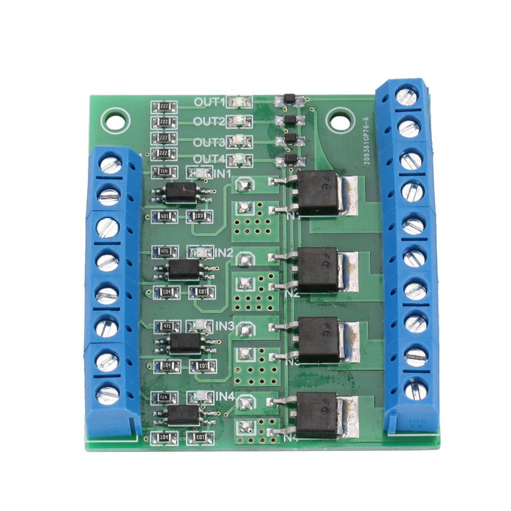 PWM 4-Channel MOS FET Module PLC Amplifier Circuit Board Driver Module 3-20V to 3.7-27VDC 10A