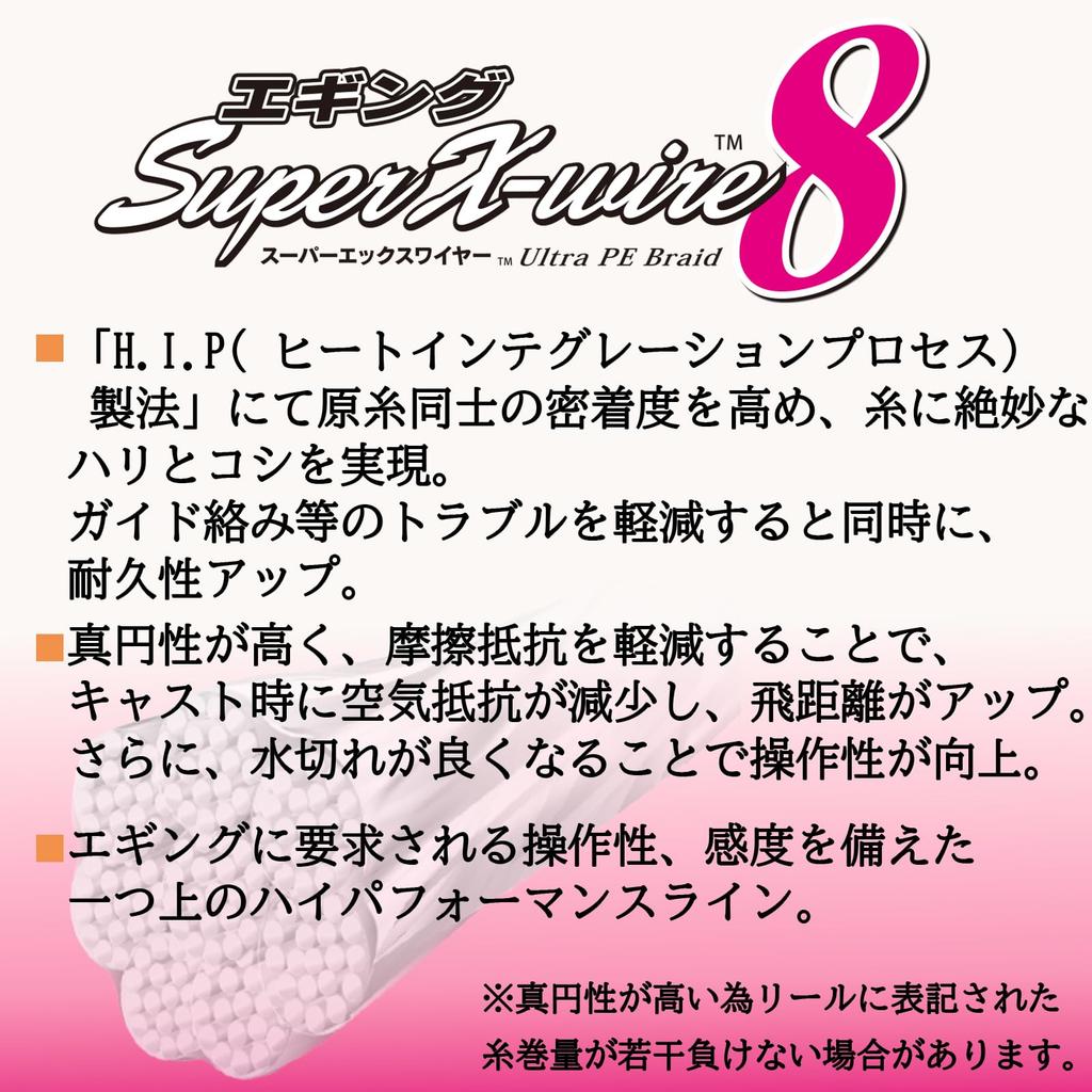 DUEL PE Line Super X Wire 8 Eging 200m White with Pink Markings 0.4 Color