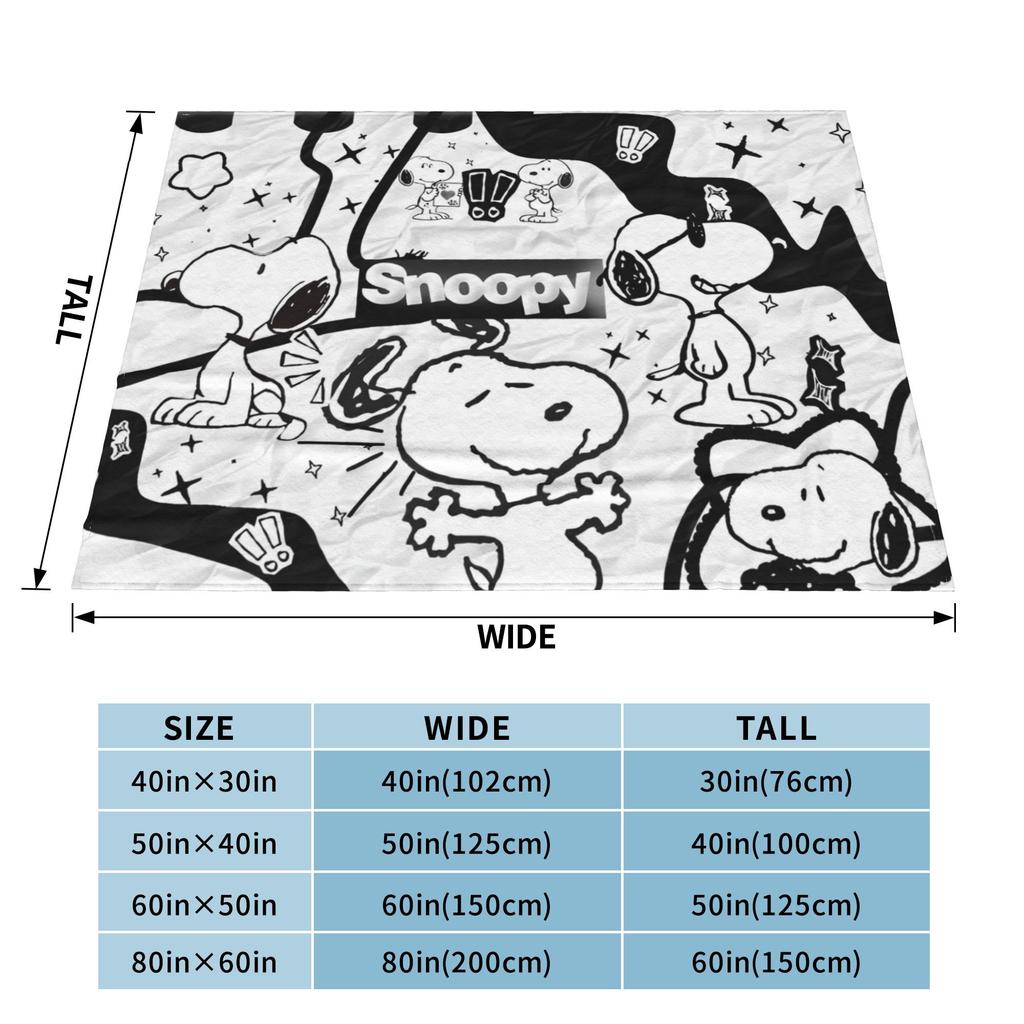 Coperta con Accessori di Snoopy Calda Accogliente Morbida Plaid per Divano 50x60 Pollici Copriletto Multimisura