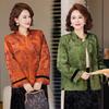 2026 Spring Retro Short Jacket for Middle-Aged Women - Chinese Style Mother's Cardigan Top for Spring and Autumn