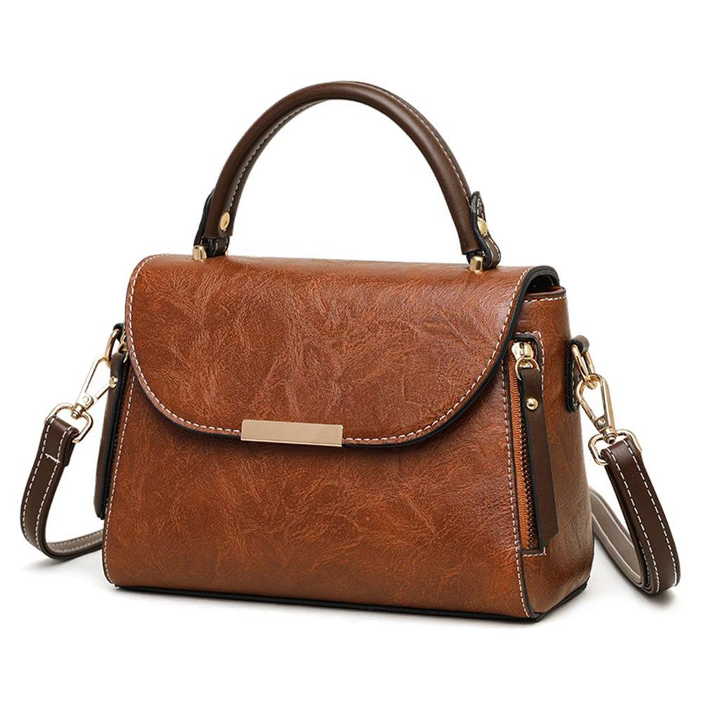 

Elegant Soft PU Leather Women Shoulder Bag Multi Layer Zipper Closure Tote Bag Large Capacity Lady Handbag Casual Use