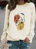 Women's Autumn Winter Casual Long-Sleeved Round Neck Printed Hoodie Sweatshirt