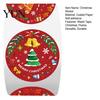 Decorative Adhesive Labels Christmas Roll Stickers, 8 Festive Patterns Print, Round Holiday Envelope Seals Seals, Coated Paper Stickers for