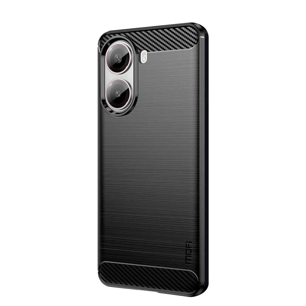 For Xiaomi Poco X7 Pro 5G Back Cover MOFI Brushed Texture Carbon Fiber Soft TPU Case