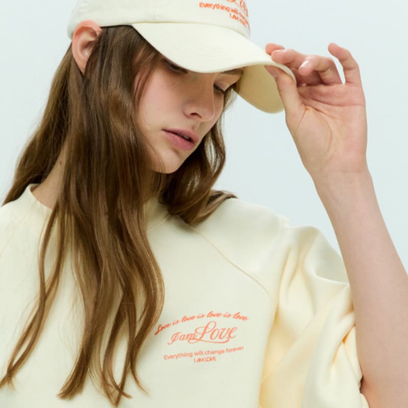 HACIE LOVE LETTERING BALL CAP [IVORY]