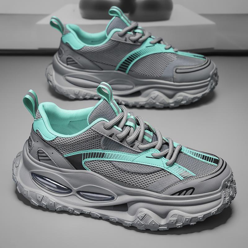 

Мода Модный тренд Мужские низкие кроссовки на толстой подошве Повседневная спортивная обувь 2025 Осень Новинка Сетчатые дышащие Удобные Универсальные Массивные кроссовки 39 серый